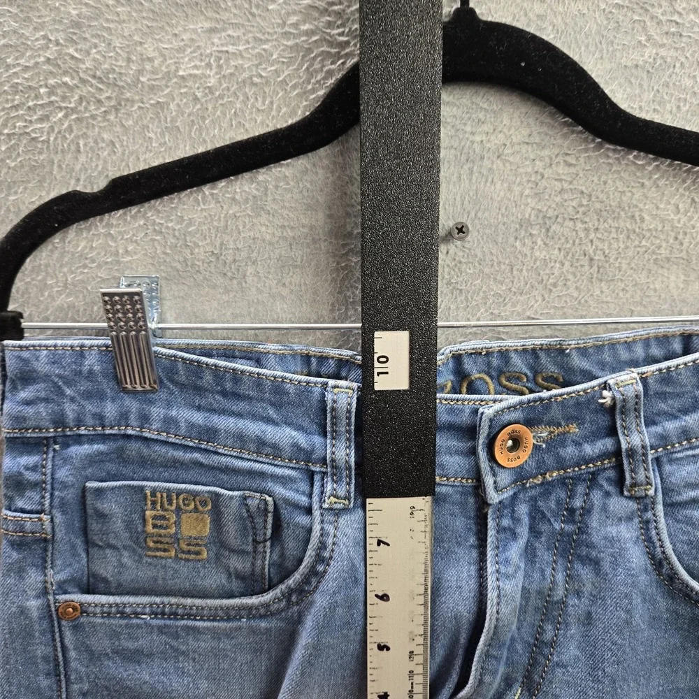 Hugo Boss Men Jeans 30 Blue Denim Embroidered Slim 30